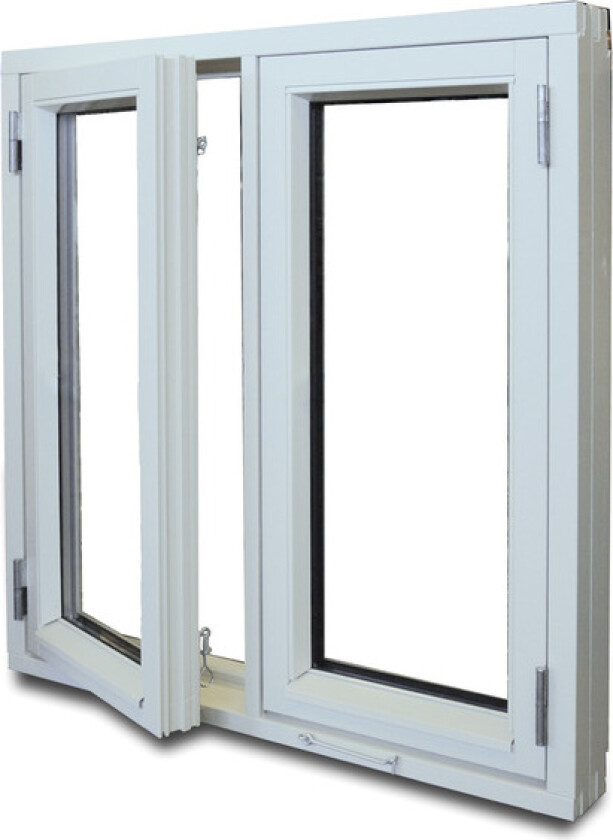 Bilde av Vindu sidehengslet 2rams 140x100 3 lags glass u-verdi 1,0 hvitmalt 115 mm karm