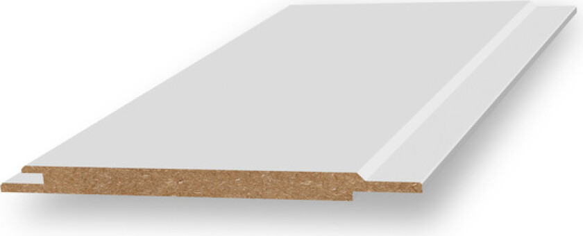 Skyggepanel skrå mdf 10x145x4200 hvitmalt s0502-y bomull 6 bord i bunt