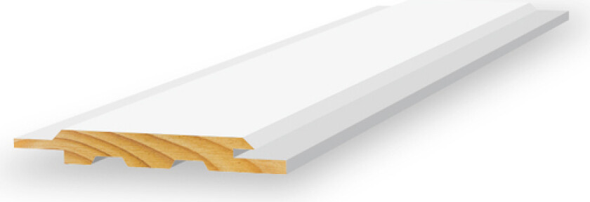 Skyggepanel skrå furu 13x120x4850 hvitmalt s0502-y bomull kvistfri 6 stk i bunt