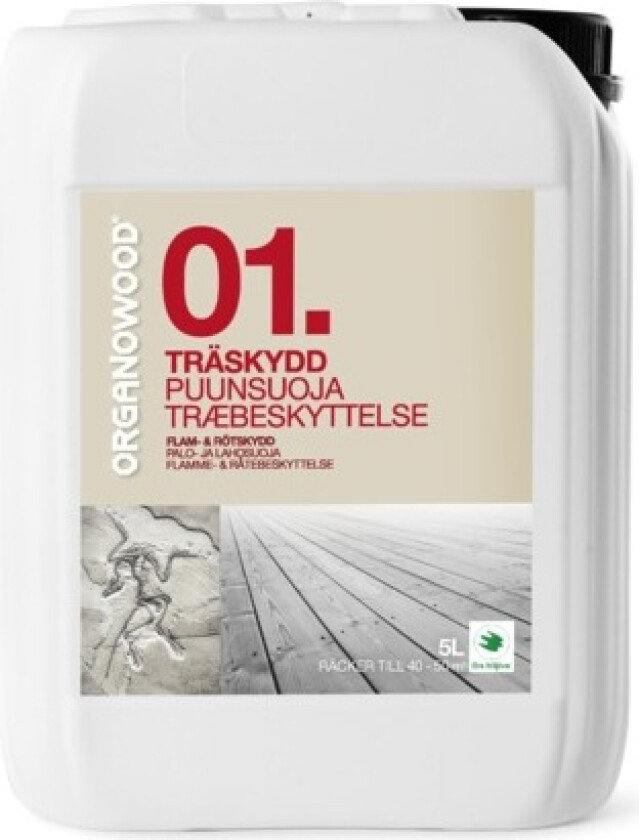 Trebeskyttelse organowood 01 5 liter flamme- og råtebeskyttelse