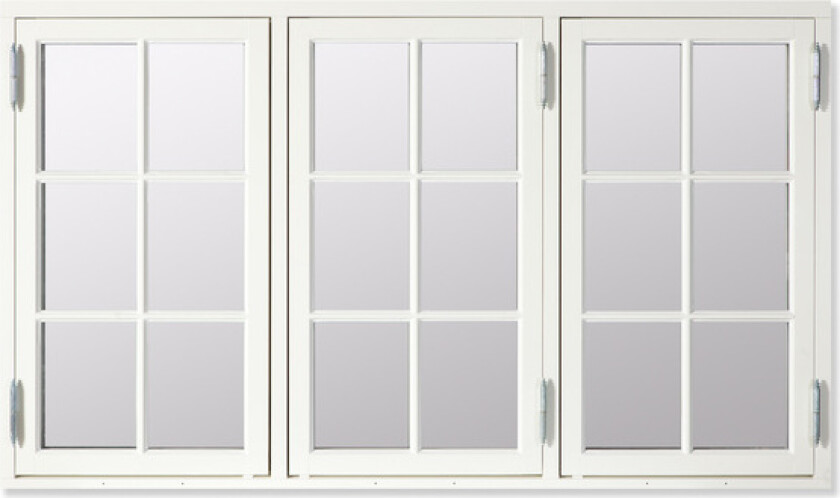 Vindu koblet 17x10 hvit sidehengt utadslående 3-rams