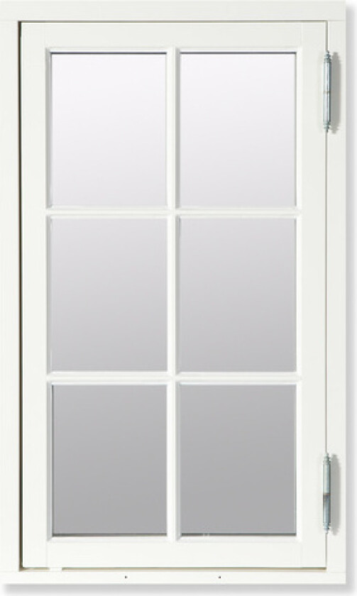 Bilde av Vindu koblet 6x10h hvit sidehengt utadslående 1-rams