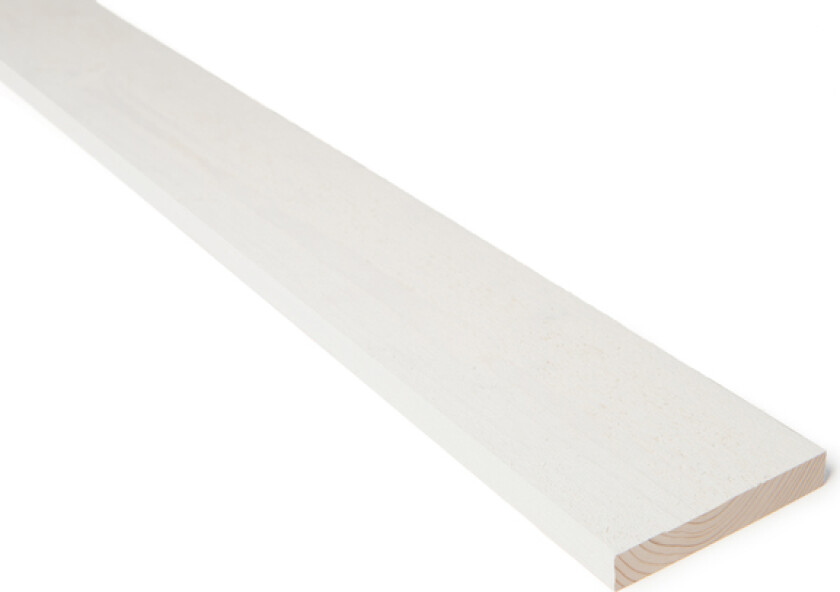 Kledning rektangulær gran 16x98 mm grunnet klasse 1 hvit