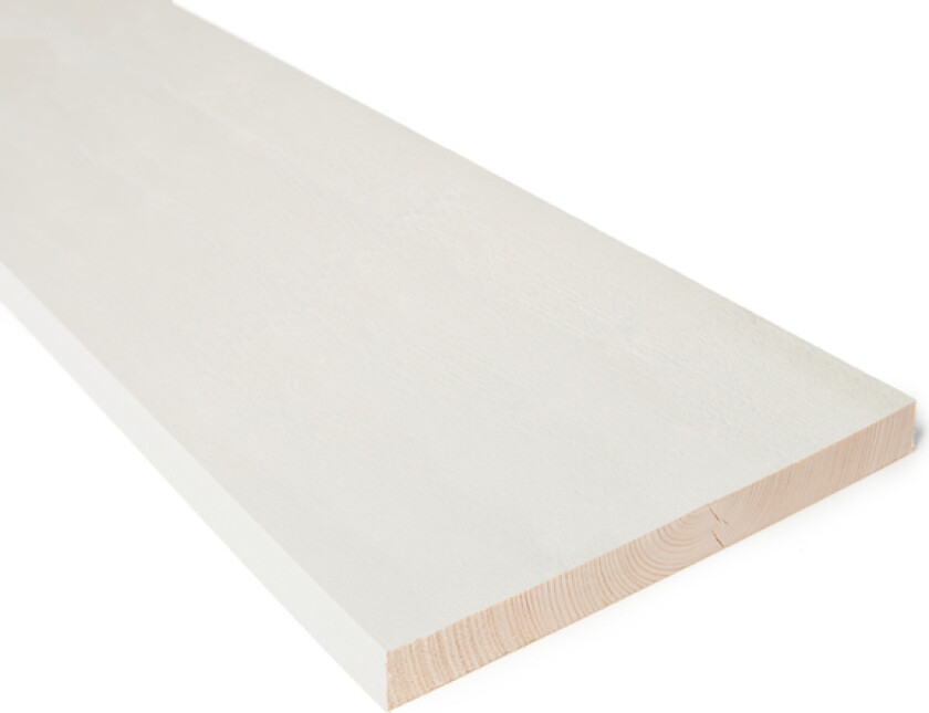 Kledning rektangulær gran 22x198 mm grunnet klasse 1 hvit