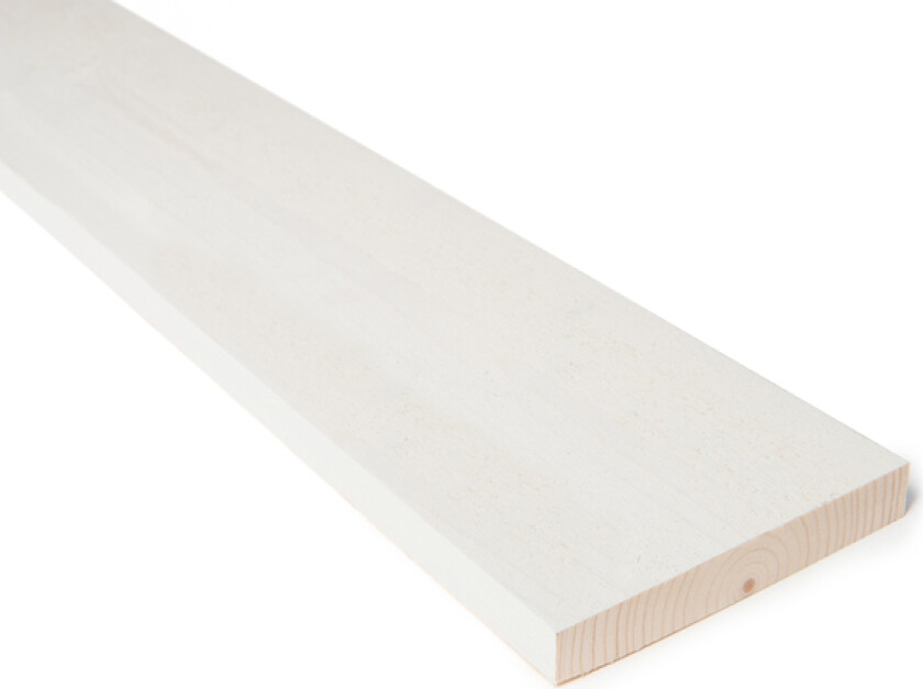 Kledning rektangulær gran 22x148 mm grunnet klasse 1 hvit