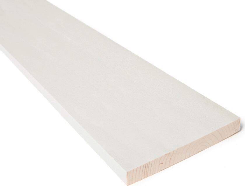Kledning rektangulær gran 22x173 mm grunnet klasse 1 hvit