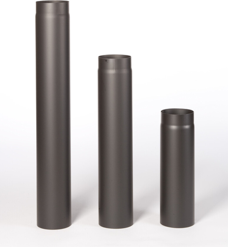 Røkrør ø150x1000mm emalje 1,2 mm sort emalje