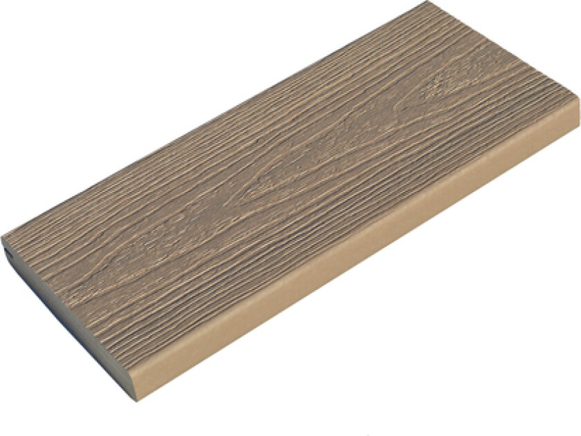 Terrassebord fiberon sanctuary resirkulert kompositt 24x137x4880 mm latte u/sidespor brun