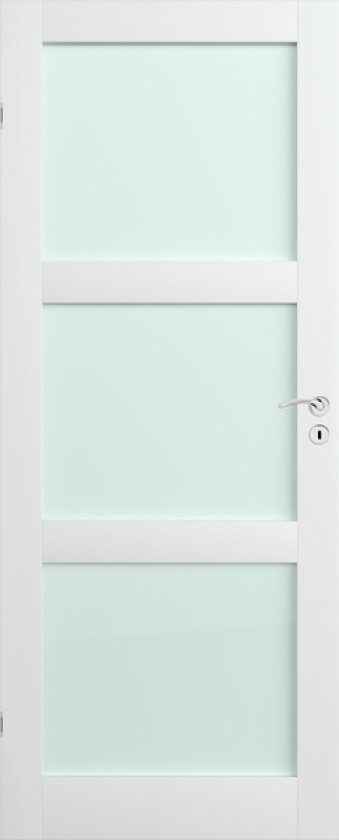 Dørblad 3 80x210 hvit med glass