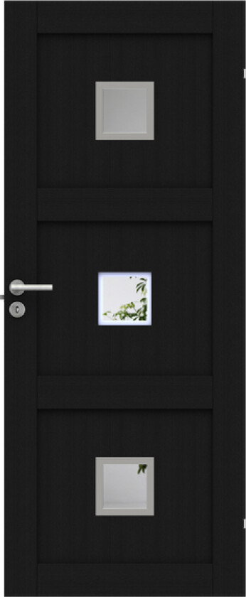 Bilde av Dørblad unique 03l gwa320 90x210 sort glassdør 3-20x20cm