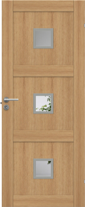 Dørblad unique 03l gwa320 90x210 eik glassdør 3-20x20cm