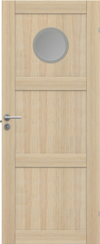 Dørblad unique 03l gwa130 90x210 hvitpigmentert glassdør ø30cm