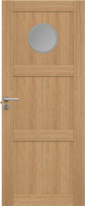 Dørblad unique 03l gwa130 90x210 eik glassdør ø30cm