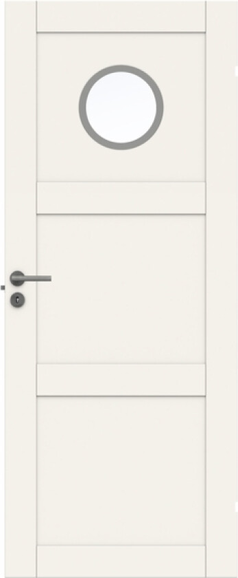 Dørblad unique 03l gwa130 90x210 hvit glassdør 4mm herdet glass/30cm ø