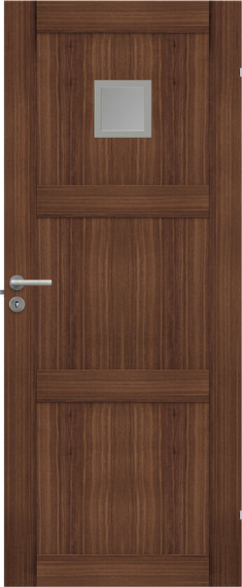 Dørblad unique 03l gwa120 90x210 valnøtt glassdør 20x20cm