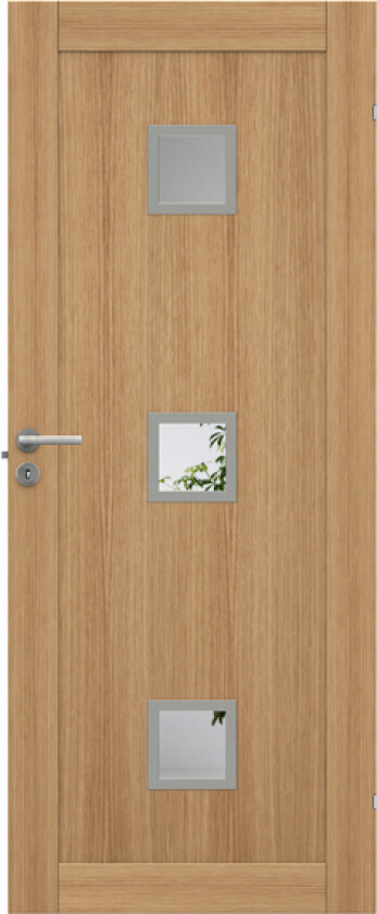 Dørblad unique 01l gwa320 90x210 eik glassdør 3-20x20cm