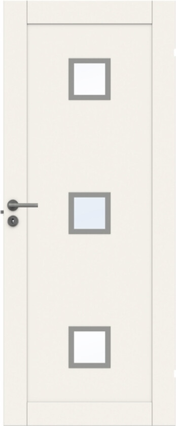 Dørblad unique 01l gwa320 90x210 hvit glassdør 4mm herdet glass/3-20x20cm