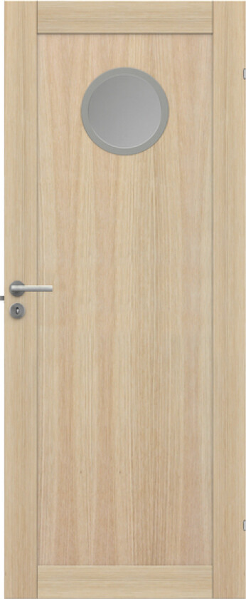 Dørblad unique 01l gwa130 90x210 hvitpigmentert glass ø30cm