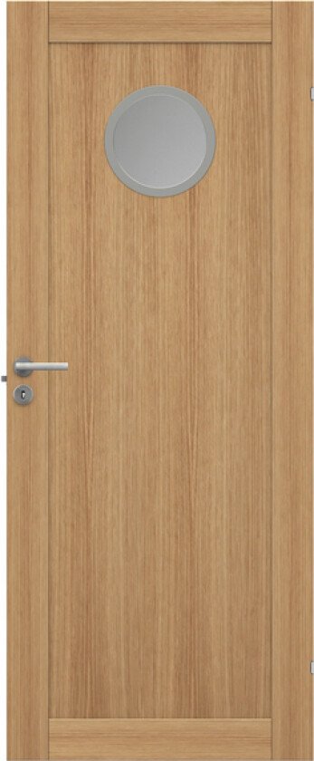 Dørblad unique 01l gwa130 90x210 eik glassdør ø30cm