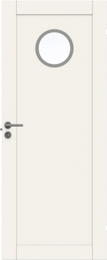 Dørblad unique 01l gwa130 90x210 hvit glassdør 4mm herdet glass/30cm ø