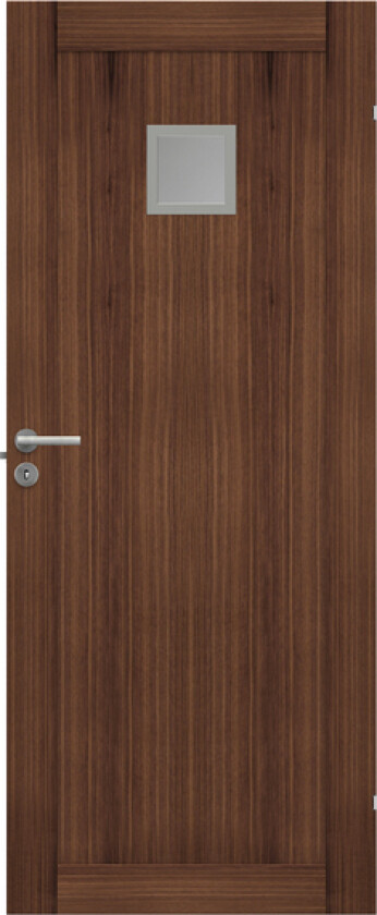 Dørblad unique 01l gwa120 90x210 valnøtt glass 20x20cm