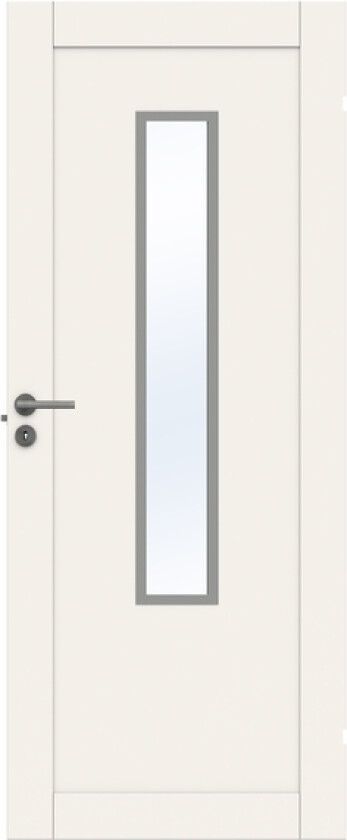 Dørblad unique 01l 90x210 hvit gwa1120 glassdør 4mm herdet glass/20x120 cm