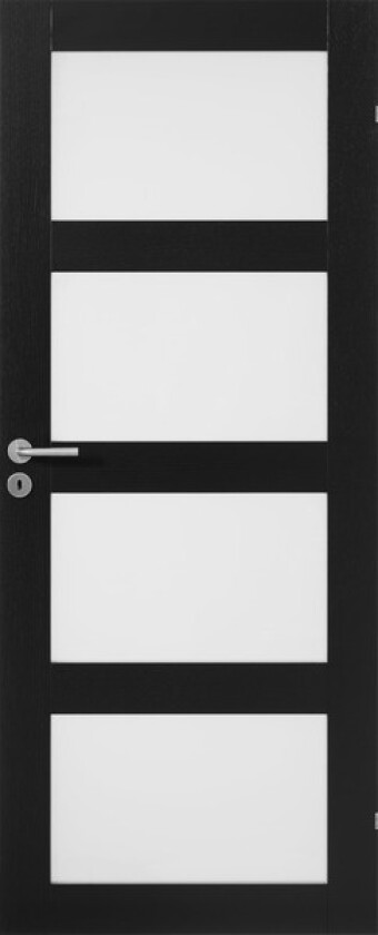 Dørblad unique gw04l 80x210 sort eik glassdør
