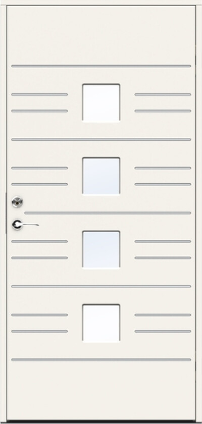 Dørsett leon 100x210 høyre hvit klart glass