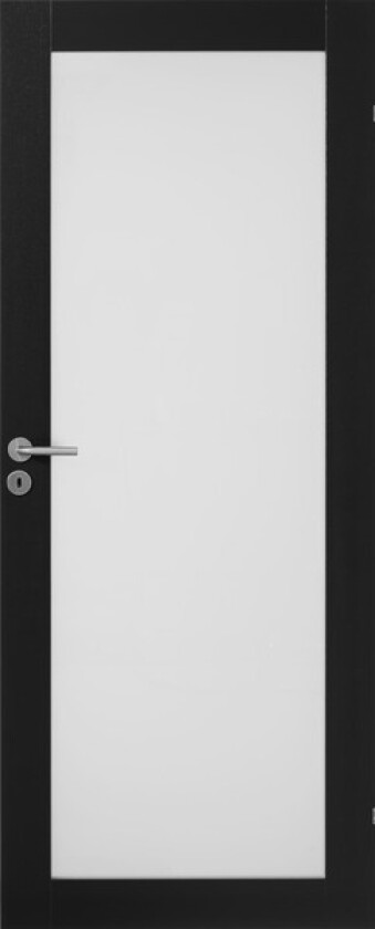 Dørblad unique gw01l 80x210 sort eik glassdør