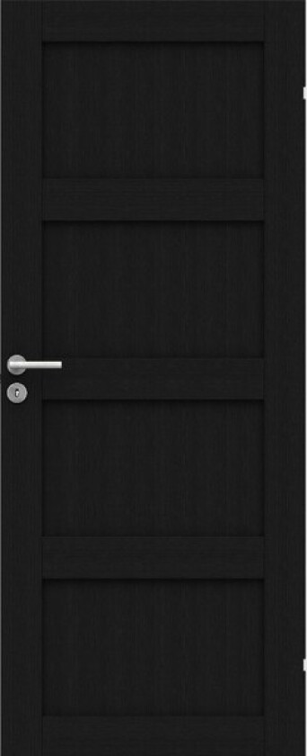 Dørblad unique 04l 90x200 sort eik glatt fyllingsdør 4 speil
