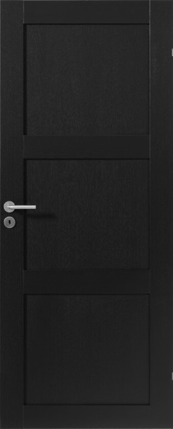 Dørblad unique 03l 80x200 sort eik glatt fyllingsdør 3 speil