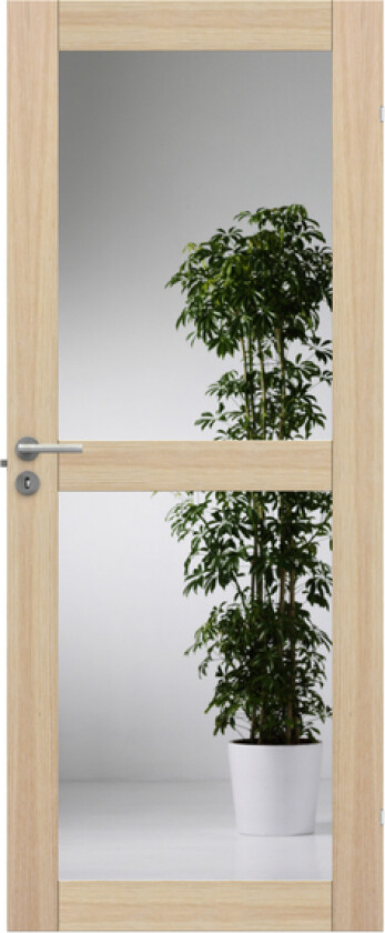 Dørblad unique gw02l 90x200 hvitpigmentert eik glassdør