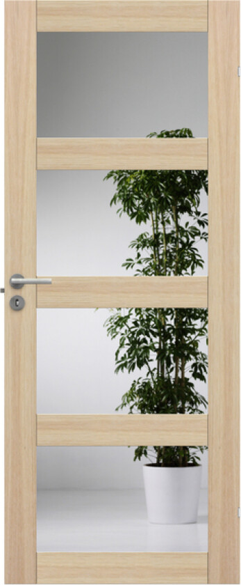 Dørblad unique gw04l 80x210 hvitpigmentert eik glassdør