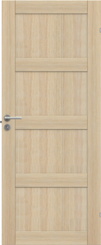 Dørblad unique 04l 90x200 hvitpigmentert eik glatt fyllingsdør 4 speil