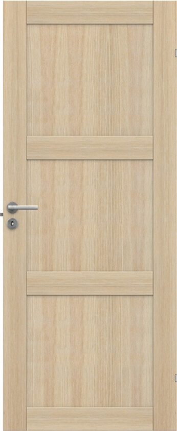 Dørblad unique 03l 80x210 hvitpigmentert eik glatt fyllingsdør 3 speil