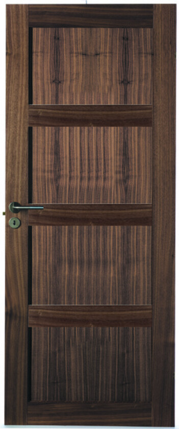 Dørblad unique 04l 90x210 valnøtt glatt fyllingsdør 4 speil