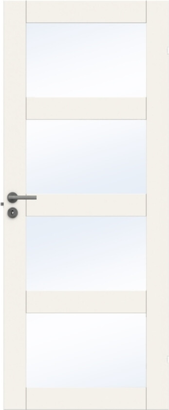 Dørblad unique gw04l 80x210 hvit glassdør 4mm herdet glass