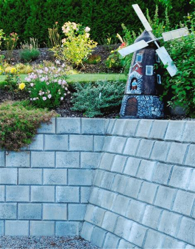 Bilde av Støttemur mini hjørne innvendig nr 4 grå