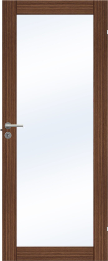 Dørblad unique gw01l 90x210 valnøtt glassdør