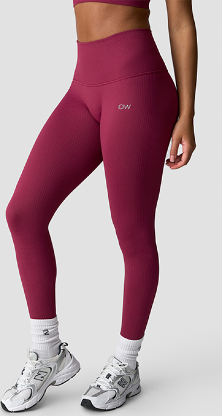 Ribbed Define Seamless Pocket Tights, Magenta Rose
