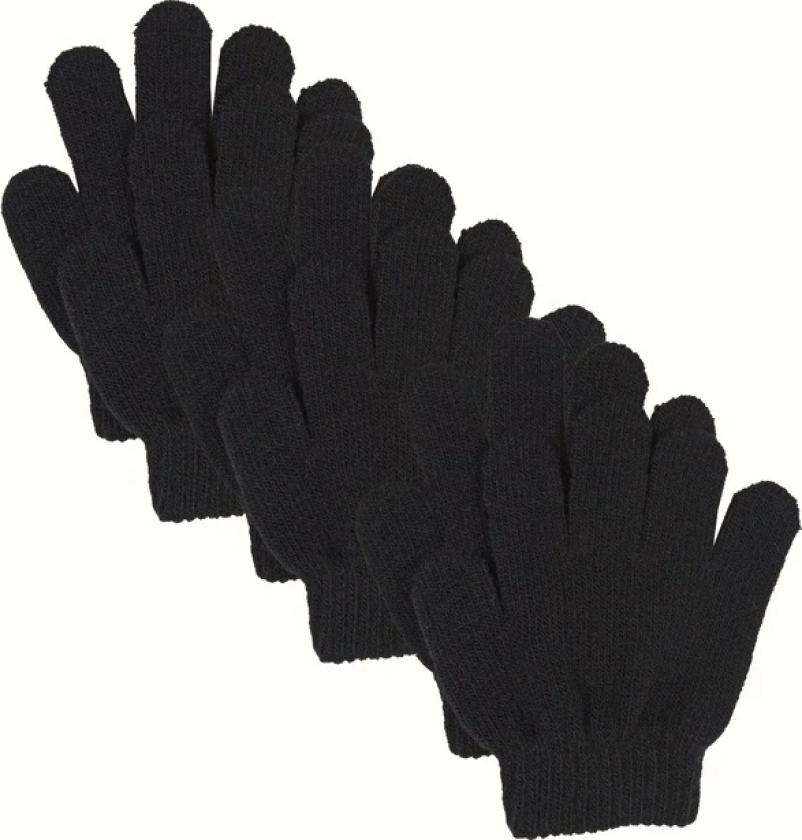 Kids' Åsbro Magic Glove 3-Pack Black 5-8 years, Black