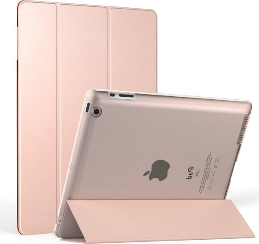 Etui for iPad 2 / 3 / 4 - Ultralett Slank Smart Skall Stativdeksel med Gjennomsiktig Frostert Baksidebeskytter (Med Automatisk Vekking / Hvile)