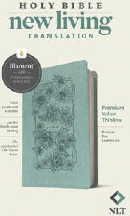 NLT Premium Value Thinline Bible, Filament-Enabled Edition (Leatherlike, Bouquet Teal)
