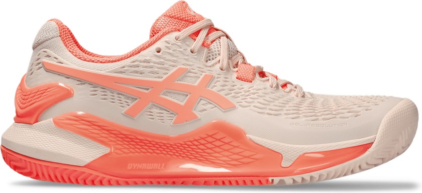Gel-Resolution 9 Clay, tennissko, dame Pearl Pink/sun Coral