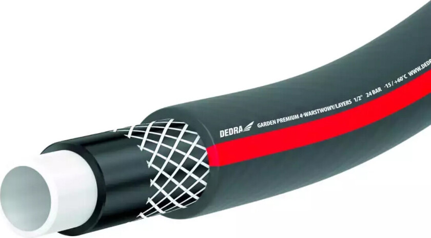 Premium hageslange - 1/2", 50m (4-lags)