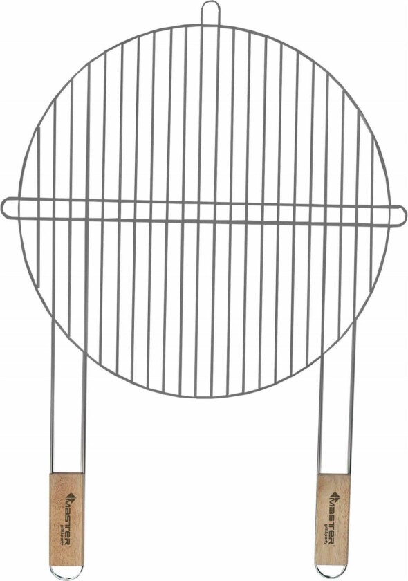 Master Grill MG256 Grillrist - Rund, 46cm, Krom, Trehåndtak