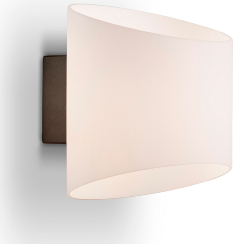 Evoke Vegglampe IP44 Oval Anthracite/Opal