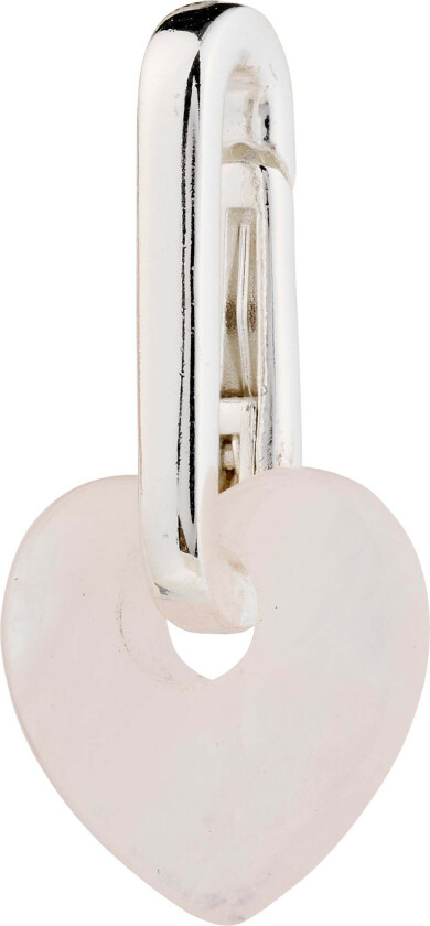 CHARM rosenkvarts hjerteanheng sølvbelagt