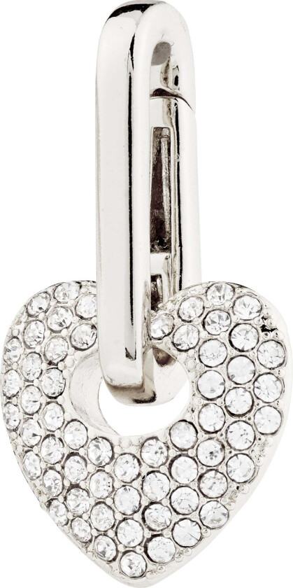 CHARM hjerteanheng med krystaller sølvbelagt