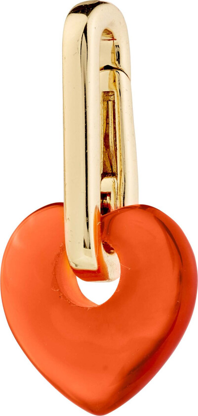 CHARM hjerteanheng i agat gullbelagt